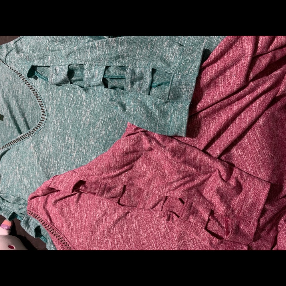 Two NWOT Terra & Sky Cutout Tops